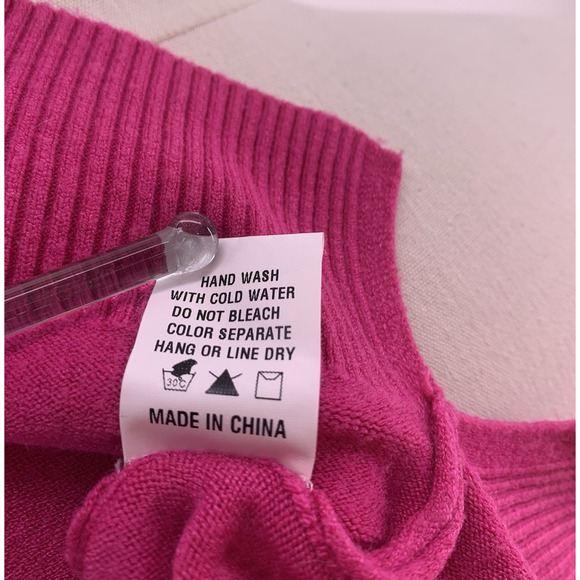 Dreamers By Debut Hot Pink Soft Crop Sweater Top Lightweight S/M - Picture 8 of 9